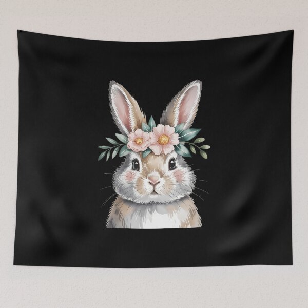 Item preview, Easter Rabbit with Flowers designed and sold by IdunayaStore.