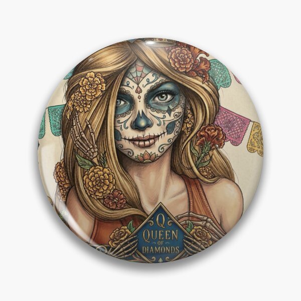 Item preview, Queen of Diamonds Catrina Day of the Dead Card Art designed and sold by KabronX.