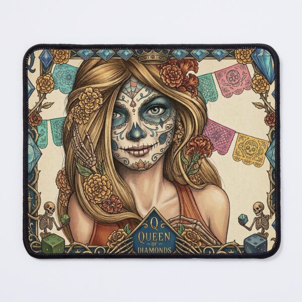 Item preview, Queen of Diamonds Catrina Day of the Dead Card Art designed and sold by KabronX.
