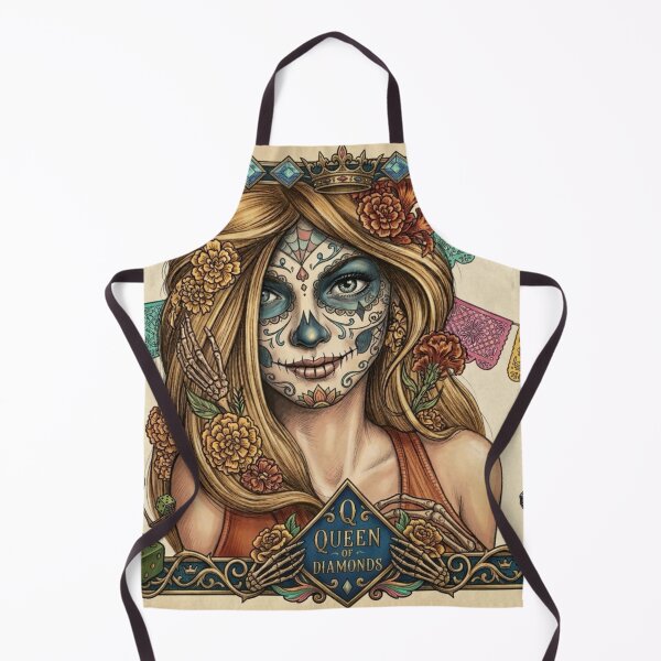 Item preview, Queen of Diamonds Catrina Day of the Dead Card Art designed and sold by KabronX.