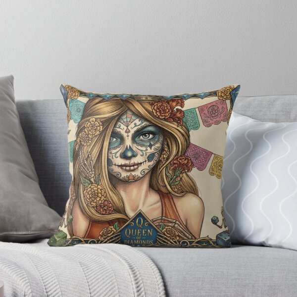 Item preview, Queen of Diamonds Catrina Day of the Dead Card Art designed and sold by KabronX.