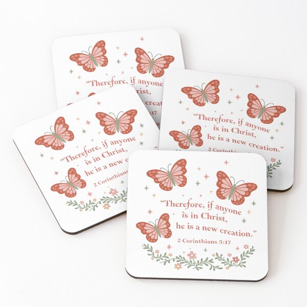 Item preview, New Creation In Christ 2 Corinthians 5:17 Christian Butterfly Design designed and sold by HahaHandlesHub.