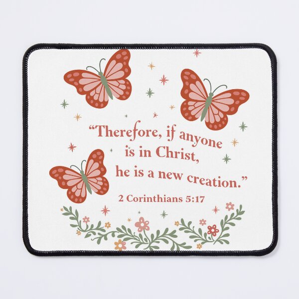 Item preview, New Creation In Christ 2 Corinthians 5:17 Christian Butterfly Design designed and sold by HahaHandlesHub.