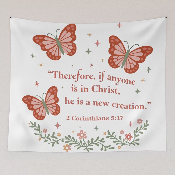 Item preview, New Creation In Christ 2 Corinthians 5:17 Christian Butterfly Design designed and sold by HahaHandlesHub.