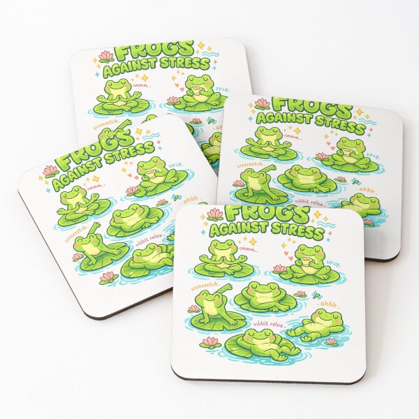 Item preview, Frogs Against Stress Relaxation Meditation Yoga Zen Animal Lover designed and sold by Pawsome Quotes.