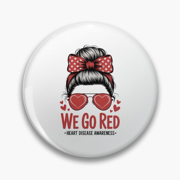 Item preview, Go Red Messy Bun Women In February - Heart Disease Awareness designed and sold by IdunayaStore.