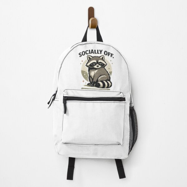 Item preview, Socially Off Visually On Raccoon Funny Retro Introvert T-Shirt Design designed and sold by Teenomix.
