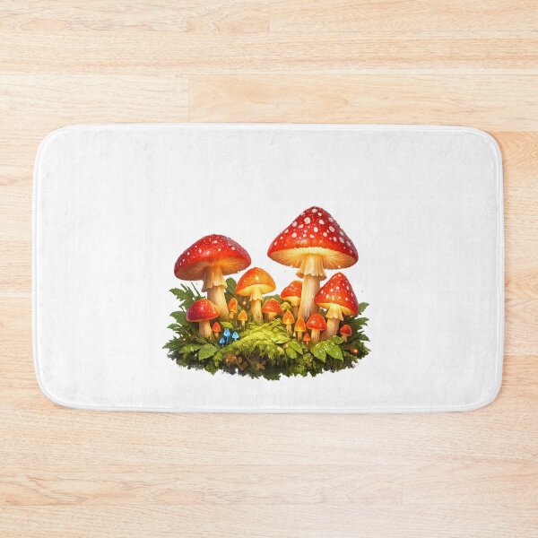 Item preview, Magical Glowing Mushrooms in Enchanted Forest | Fantasy Mushroom Cottagecore Nature Design designed and sold by ArtWaveStudio8.