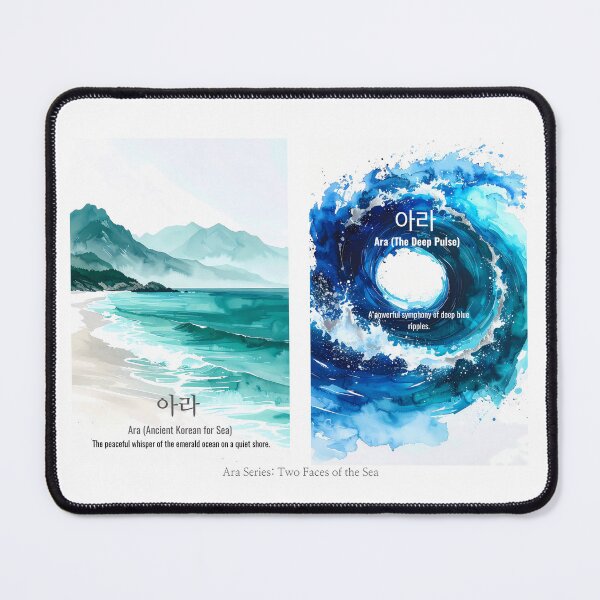 Item preview, Korean Word "Ara" (Sea) – Hangul Typography Art Set designed and sold by ZenHangulArt.
