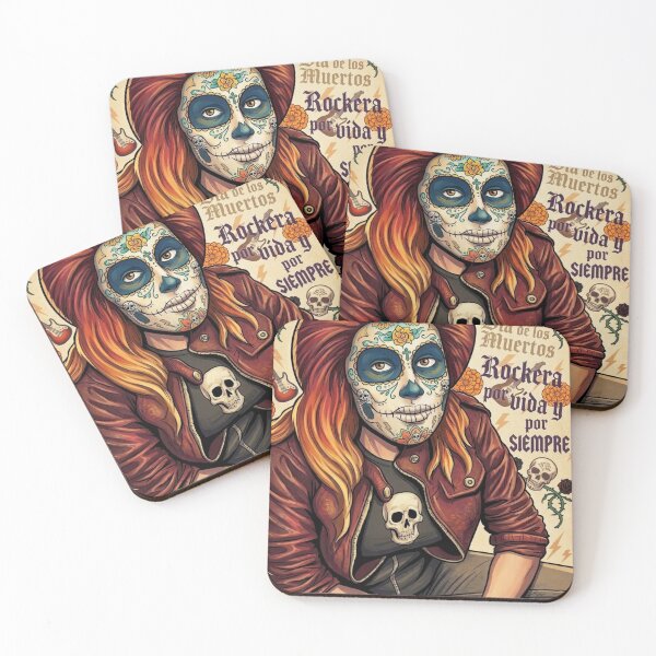 Item preview, Rockera por Vida Day of the Dead Rocker Girl Art designed and sold by KabronX.