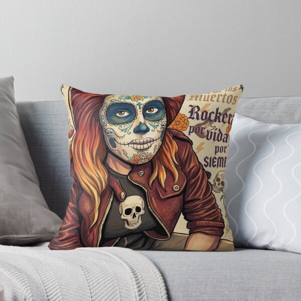 Item preview, Rockera por Vida Day of the Dead Rocker Girl Art designed and sold by KabronX.