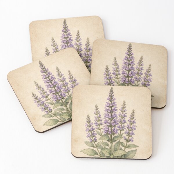 Item preview, Vintage Salvia Botanical Illustration - Antique Sage Flower Botanical Print designed and sold by Darlin8888.