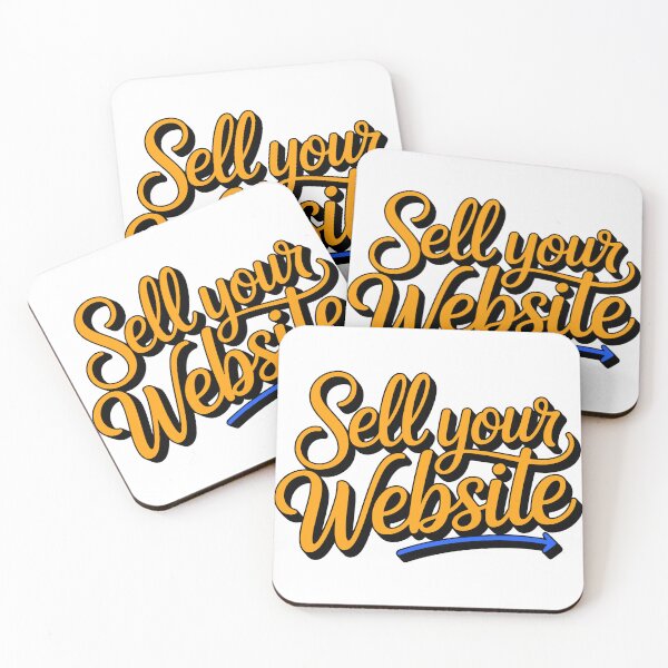 Item preview, Sell Your Website Orange Script Typography Tech Sticker designed and sold by PixelWaveBD.