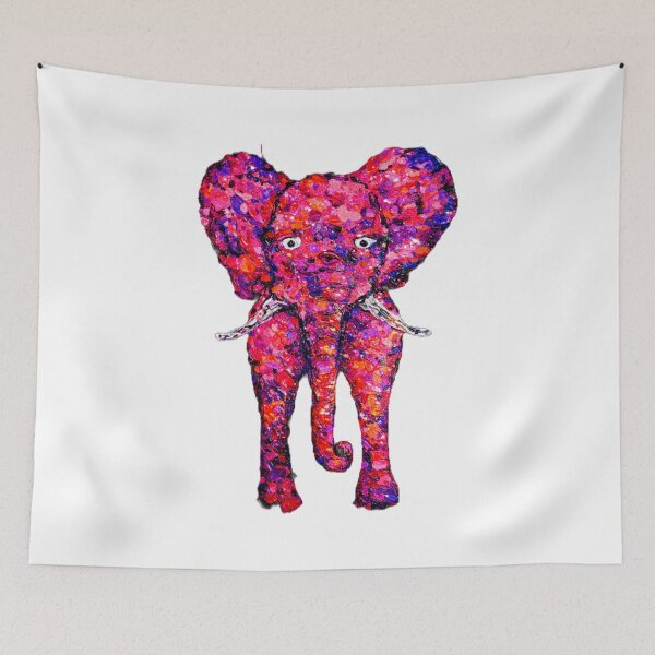 Item preview, Psychedelic Paint Elephant – Neon Abstract Animal Art designed and sold by BigBobInk.