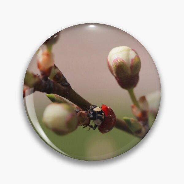 Item preview, Hidden Ladybug Among Moody Spring Fruit Buds Macro designed and sold by vikko-art.