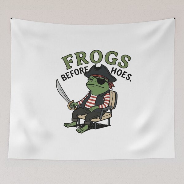 Item preview, Swashbuckling Pirate Frog Illustration designed and sold by Floomart.