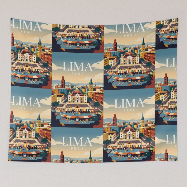 Item preview, Lima Peru Colonial Plaza Skyline Travel Art designed and sold by Atlas Poster Co..