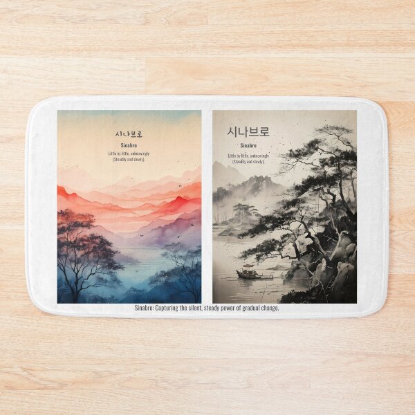 Item preview, Korean Word "Sinabro" (Little by Little) – Hangul Typography Art Set designed and sold by ZenHangulArt.