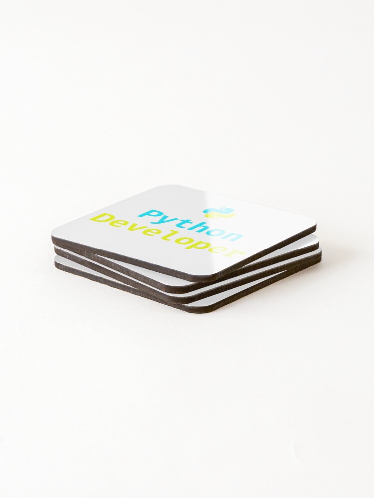 Thumbnail 4 of 5, Coasters (Set of 4), Python Developer | Programmer Shirt designed and sold by KurtByteStudio.