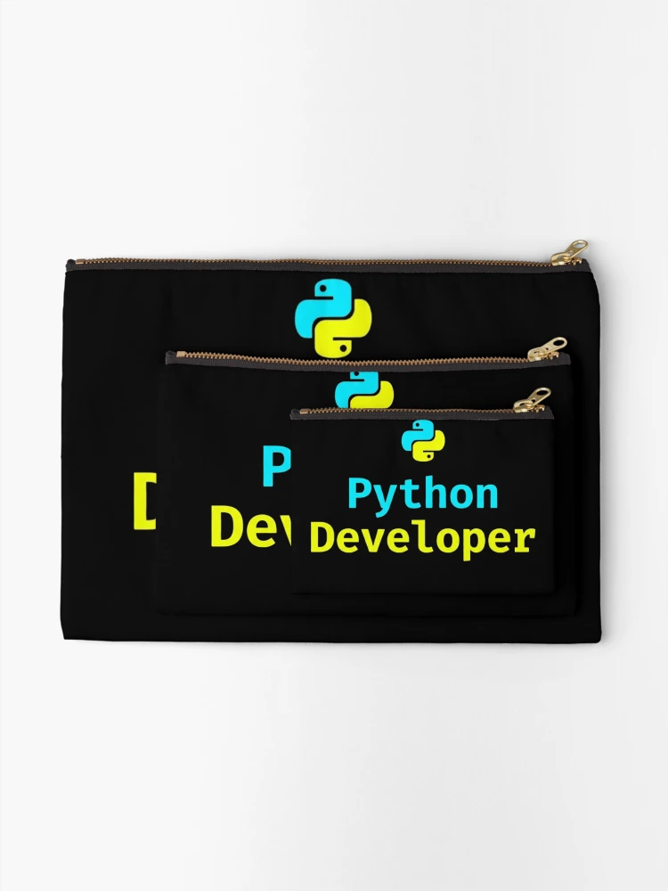 Thumbnail 2 of 4, Zipper Pouch, Python Developer | Programmer Shirt designed and sold by KurtByteStudio.