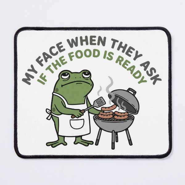 Item preview, Grumpy Grilling Frog BBQ Meme designed and sold by Floomart.