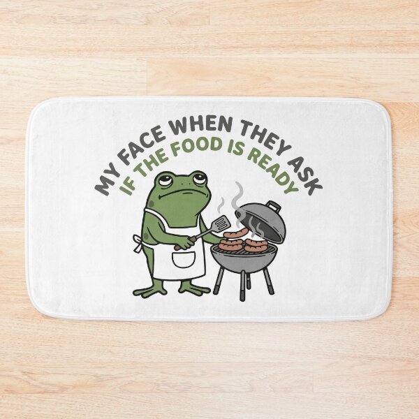 Item preview, Grumpy Grilling Frog BBQ Meme designed and sold by Floomart.