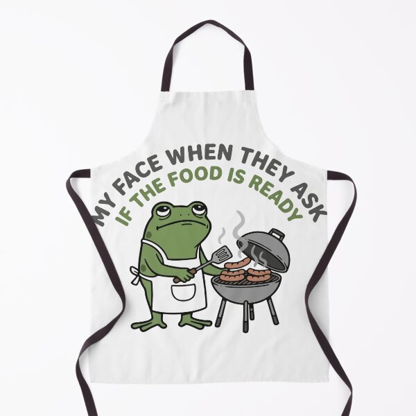Item preview, Grumpy Grilling Frog BBQ Meme designed and sold by Floomart.