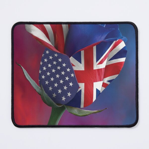 Item preview, Vibrant USA and UK Flag Rose Hybrid Art designed and sold by DGtaLrtcom.