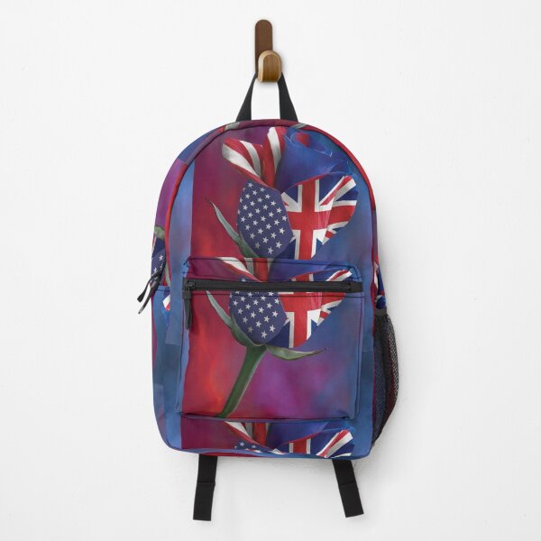 Item preview, Vibrant USA and UK Flag Rose Hybrid Art designed and sold by DGtaLrtcom.
