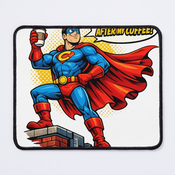 Item preview, Funny Coffee Superhero Parody – “Saving the World After My Coffee” Comic Style Design designed and sold by ArtWaveStudio8.