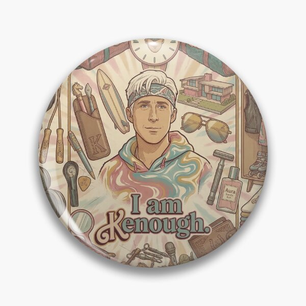Item preview,  I Am Kenough Retro Aesthetic Vintagekenough - 80s Style Ken Ryan Gosling Illustration designed and sold by ern vintage store.