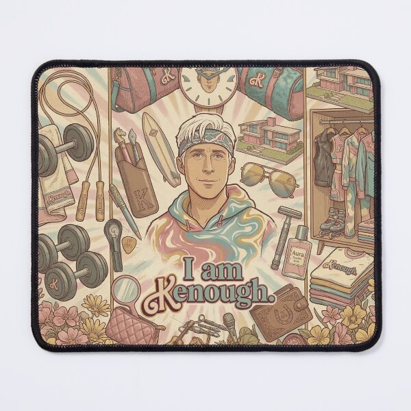 Item preview, I Am Kenough Retro Aesthetic Vintagekenough - 80s Style Ken Ryan Gosling Illustration designed and sold by ern vintage store.