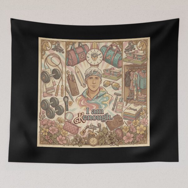Item preview,  I Am Kenough Retro Aesthetic Vintagekenough - 80s Style Ken Ryan Gosling Illustration designed and sold by ern vintage store.