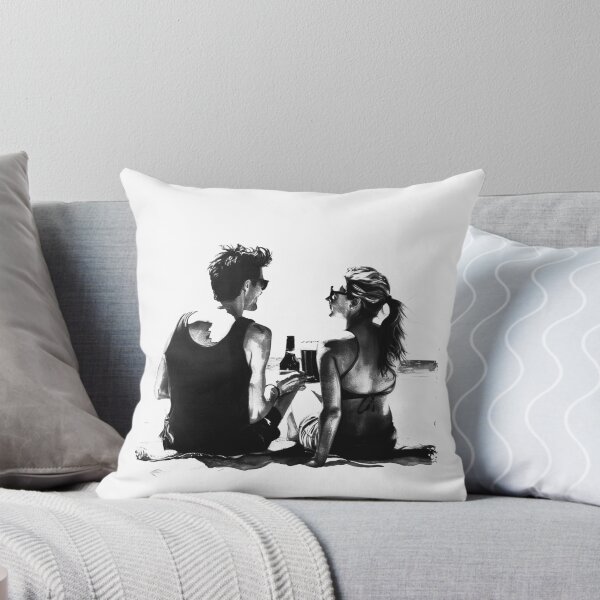 Item preview, Romantic Beach Couple with Wine in Black and White Illustration designed and sold by inkoutninja.