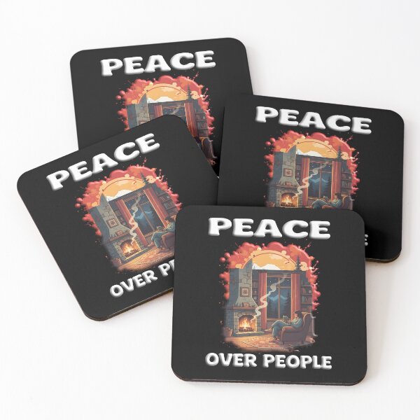 Item preview, Peace Over People Cozy Reading Introvert Book Lover Fireplace Introvert Life Bookworm Library Introvert Vibes designed and sold by Jt41.