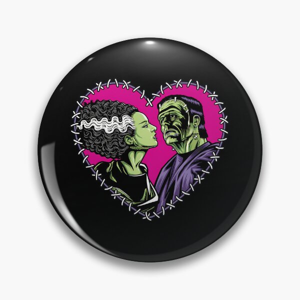 Item preview, Monsters - Frankenstein And Bride - Stitched Heart - Love At First Sight designed and sold by FunPrint.