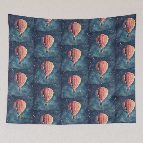Item preview, Drawing of starry night sky balloon designed and sold by NivyasArtistry.