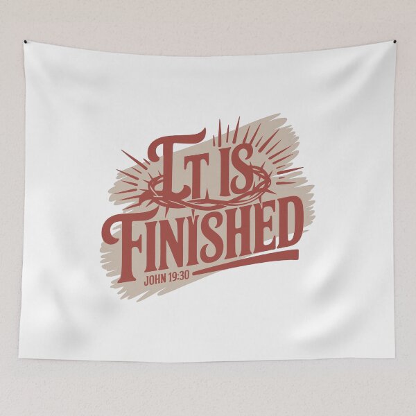 Item preview, It Is Finished Christian Cross Faith Bible Verse Design designed and sold by HahaHandlesHub.