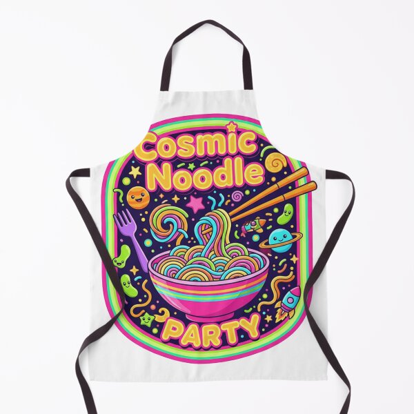 Artikelvorschau, Kosmische Nudelparty – Bunte Weltraum-Ramen-Illustration entworfen und verkauft von WariatPrint.