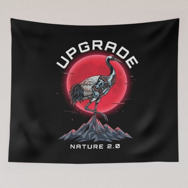 Item preview, Upgrade Nature 2.0 - Retro-Futurist Cyberpunk Mecha Crane designed and sold by ArtisticlyVibes.