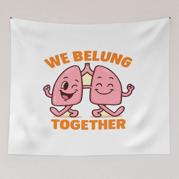 Item preview, Cute “We Belung Together” Pun Illustration – Whimsical Anatomy Art for Gifts, Cards & Decor designed and sold by Bright Nest Studio.