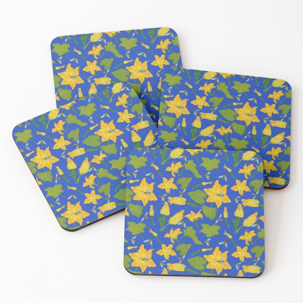 Item preview, Squash Flower and Bees designed and sold by Crafted-Pear.