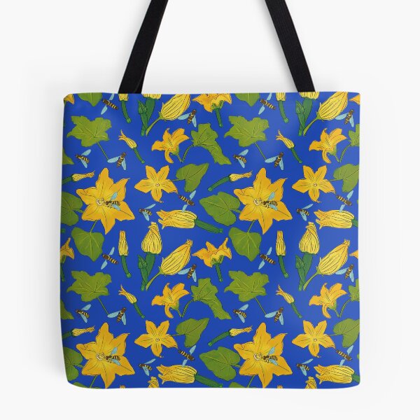 Item preview, Squash Flower and Bees designed and sold by Crafted-Pear.