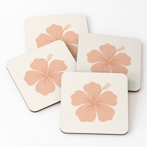 Item preview, Bali Indonesia Minimalist Peach Hibiscus Flower designed and sold by urbanblancprints.