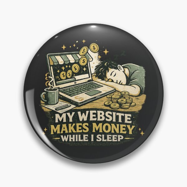 Item preview, My Website Makes Money While I Sleep – Passive Income Humor Design designed and sold by AnimalAirtistry.