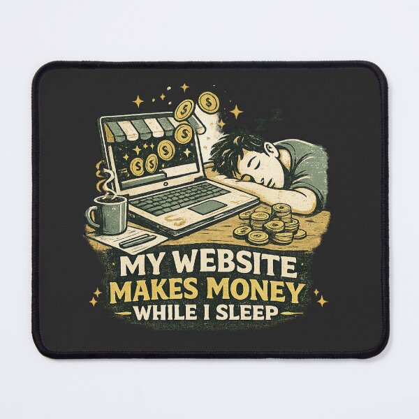 Item preview, My Website Makes Money While I Sleep – Passive Income Humor Design designed and sold by AnimalAirtistry.