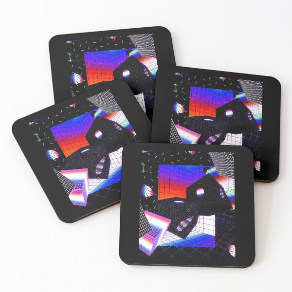 Item preview, Retro Vaporwave Neon Geometric Cubes Art designed and sold by icbgllgpl.
