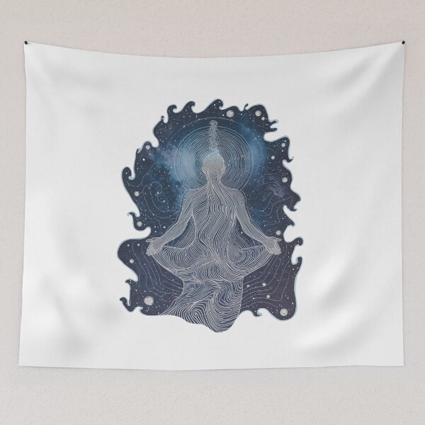 Item preview,  Cosmic Mind Awakening – Psychedelic Spiritual Line Art designed and sold by catcurio.
