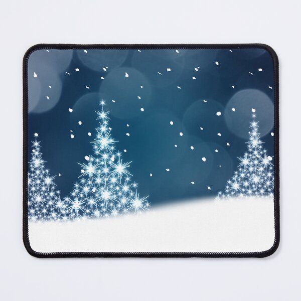 Item preview, Sparkling Christmas Trees on Blue Winter Background designed and sold by katifinell.