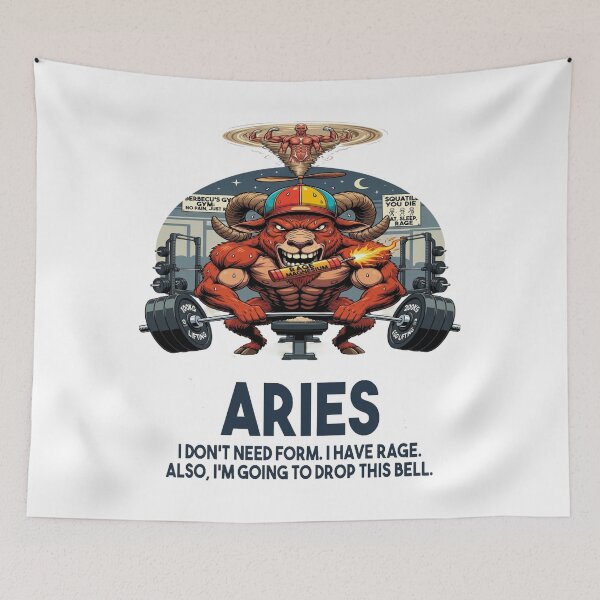 Item preview, Funny Aries Gym - "I Have Rage" Ego Lifting Bench Press Ram designed and sold by ClaussShop.